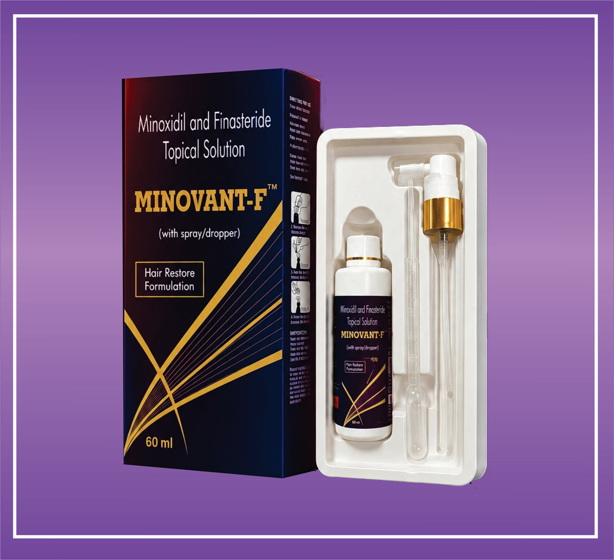 Minovant-F Solution  (60ml) Minoxidil 5% + Finasteride 0.1% by Aristo
