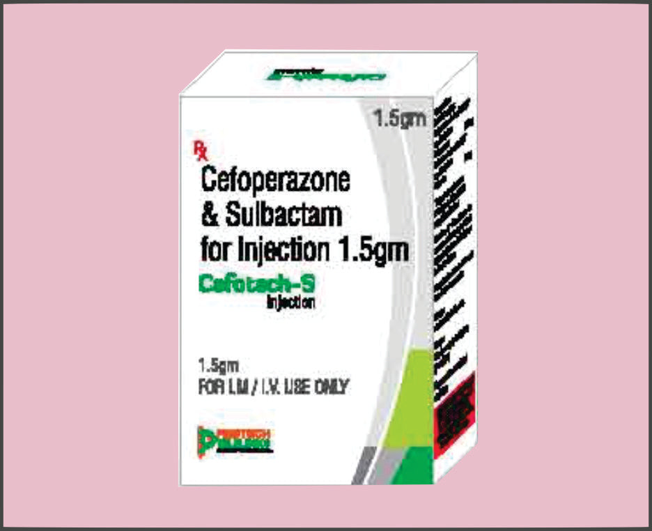 Cefotech-S 1.5 Naked (1X4) Cefoperazone 1 G, Sulbactam 500 Mg Inj By Protech