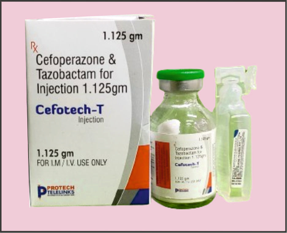 Cefotech-T-1.125 (20 Ml) Cefoperazone 1 G, Tazobactam 125 Mg By Protech