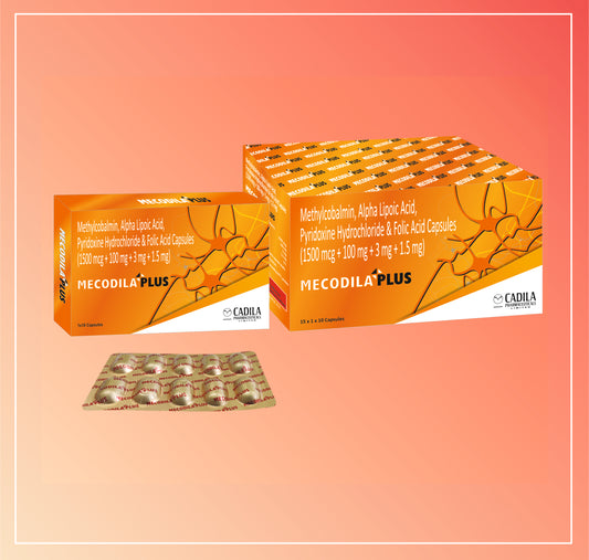 MECODILA PLUS  CAP (Methylcobalamin 1500mcg., Alpha Lipoic Acid USP 100mg, Pyridoxine Hydrochloride 3 mg)