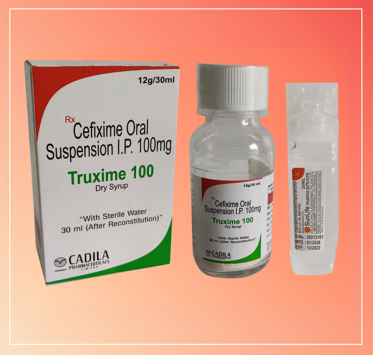 Truxime 100Mg Dry Syrup (30 Ml) Cefixime 100 Mg By Cadila