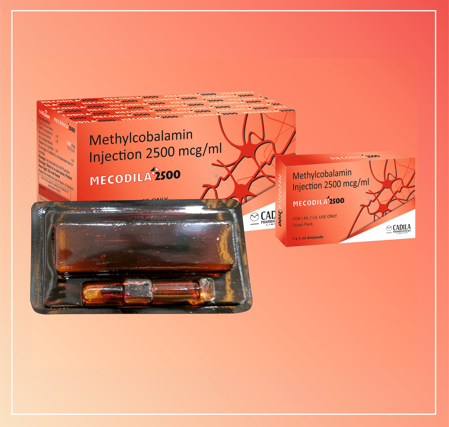 MECODILA 2500MCG INJ. (Mecobalamin 2500 mcg )
