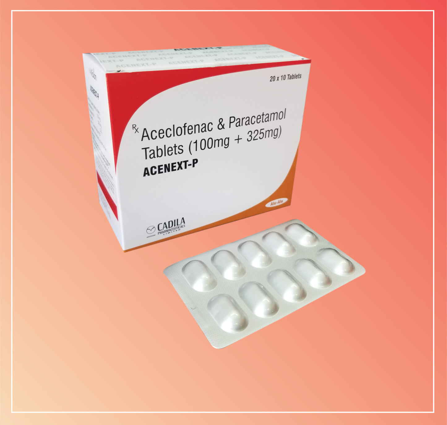 ACENEXT P TAB (Aceclofenac 100 mg + Paracetamol 325 mg)
