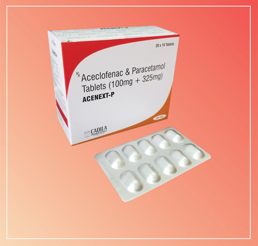 ACENEXT P TAB (Aceclofenac 100 mg + Paracetamol 325 mg)
