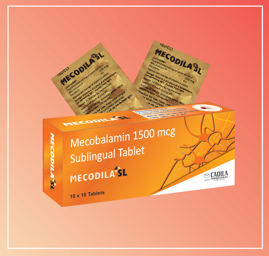 Mecodila Sl Tab (20X10 T) Mecobalamin 1500 Mcg  By Cadila