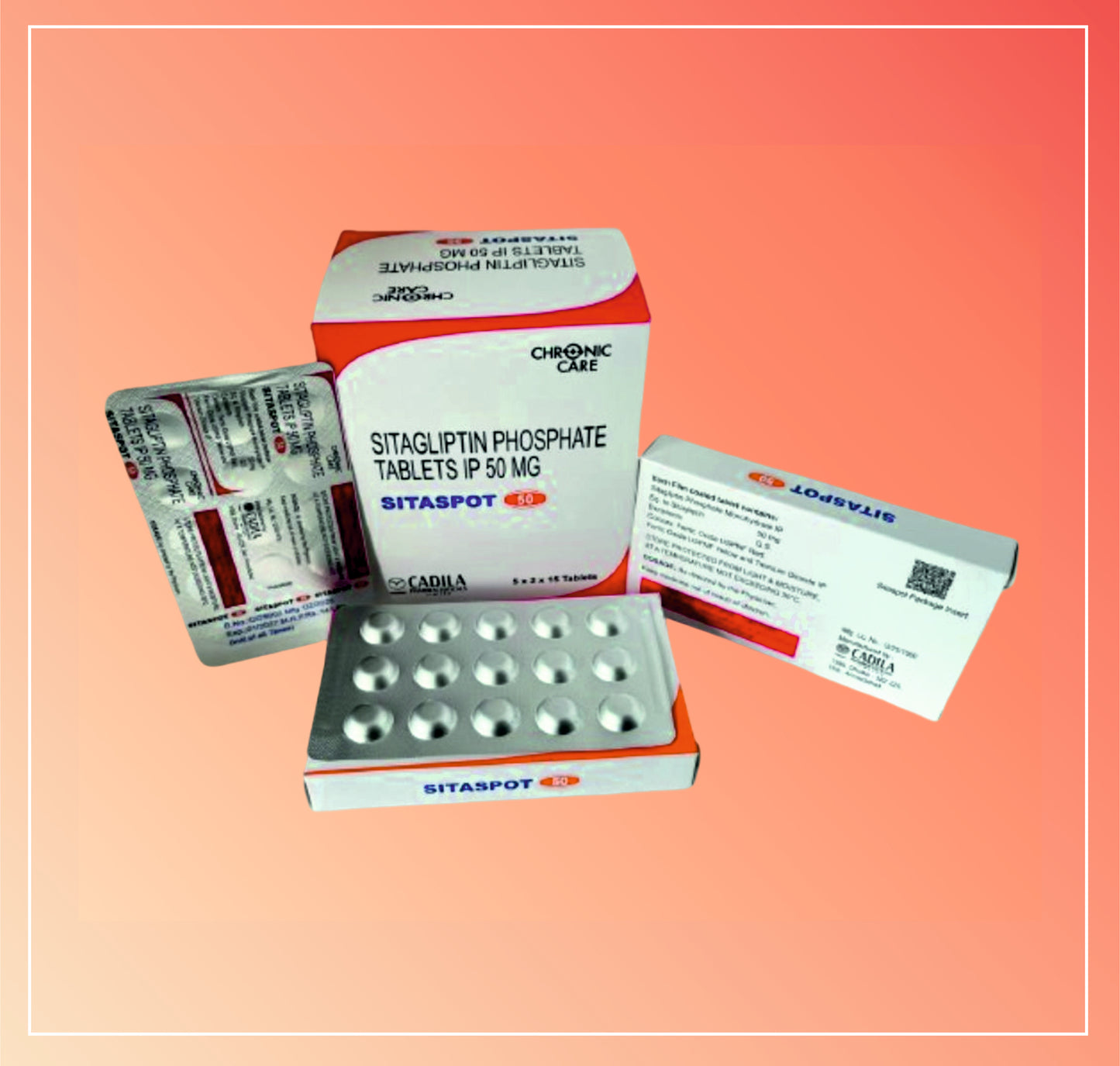 SITASPOT 50 TAB 10X15 T (Sitagliptin Phosphate 50mg Tab) by Cadila