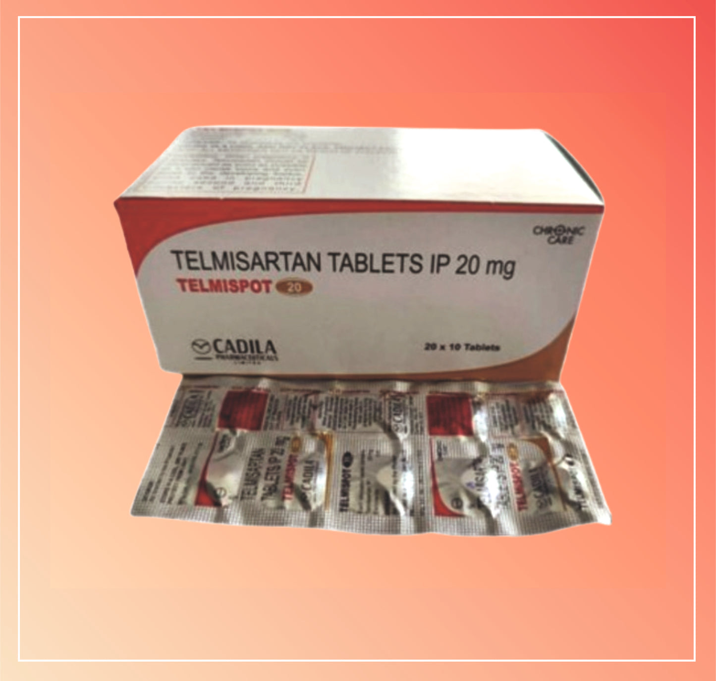 TELMISPOT 20 TAB 20X10 T (Telmisartan Tablets IP 20mg)