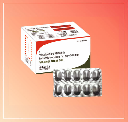 VILDAGLOB M 500 TAB 10X10 T (Vildagliptin 50 mg + Metformin Hydrochloride 500 mg)