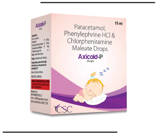 Axicold P Drops (15ml) Phenylephrine + CPM & Paracetamol Drops by Csc