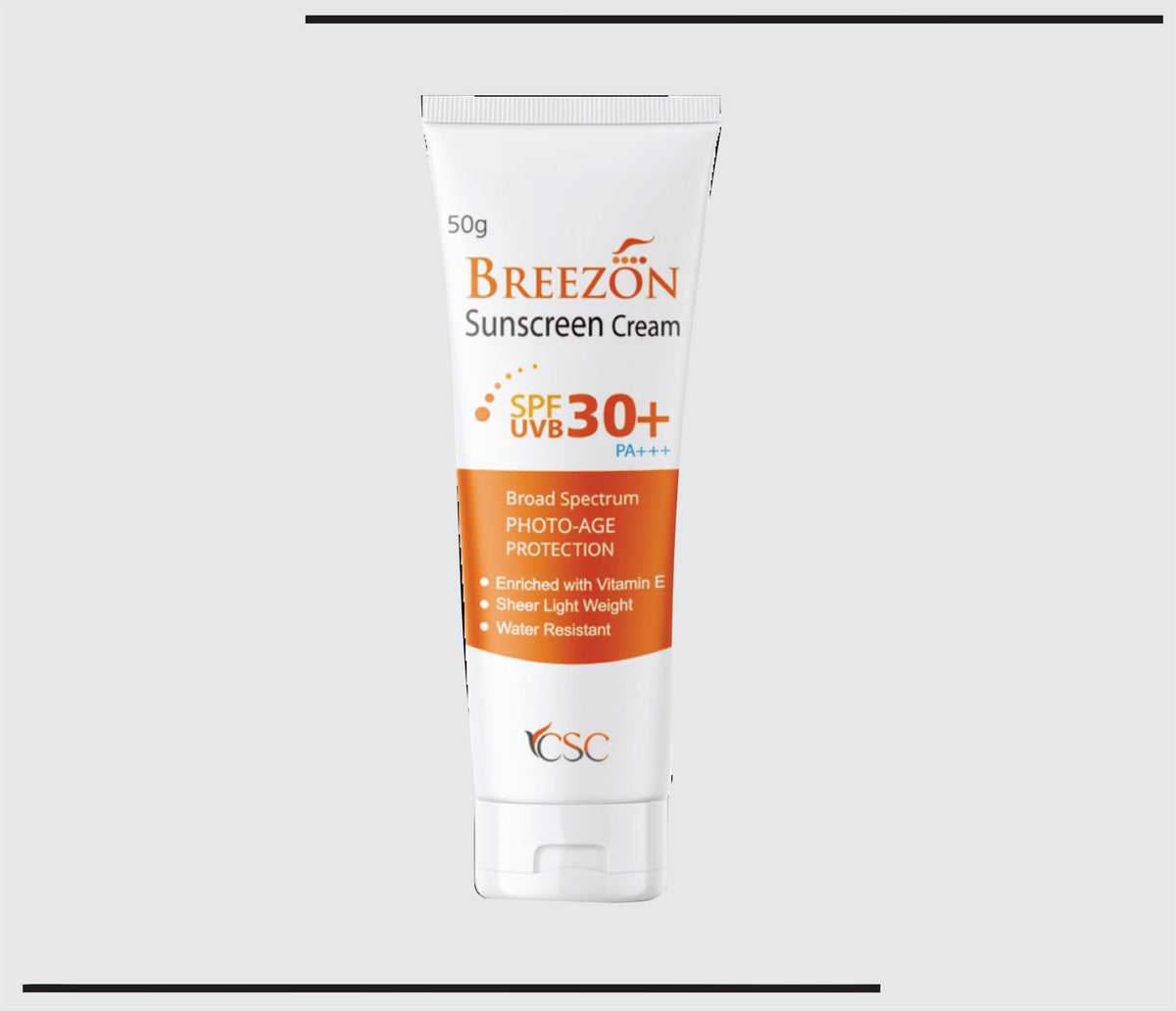 Breezon SPF 30+ (50g) Octyl methoxy cinnamate, Benzophenone-3, Avobenzone, titanium dioxide & Vitamin E by Csc