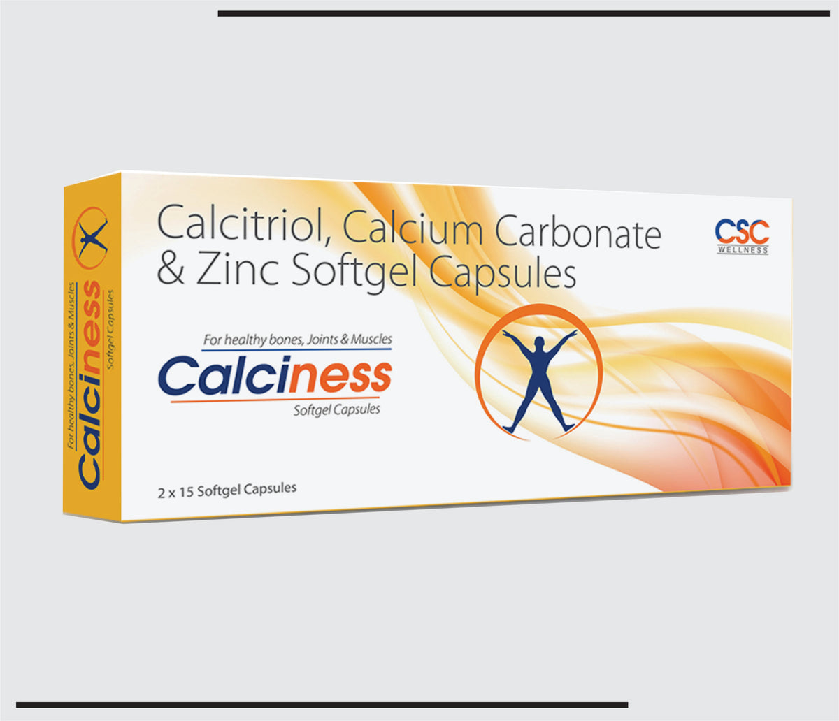 Calciness (10x2x15) Calcium Carbonate 500mg + Calcitriol 0.25mcg & Zinc 7.5mg  by Csc