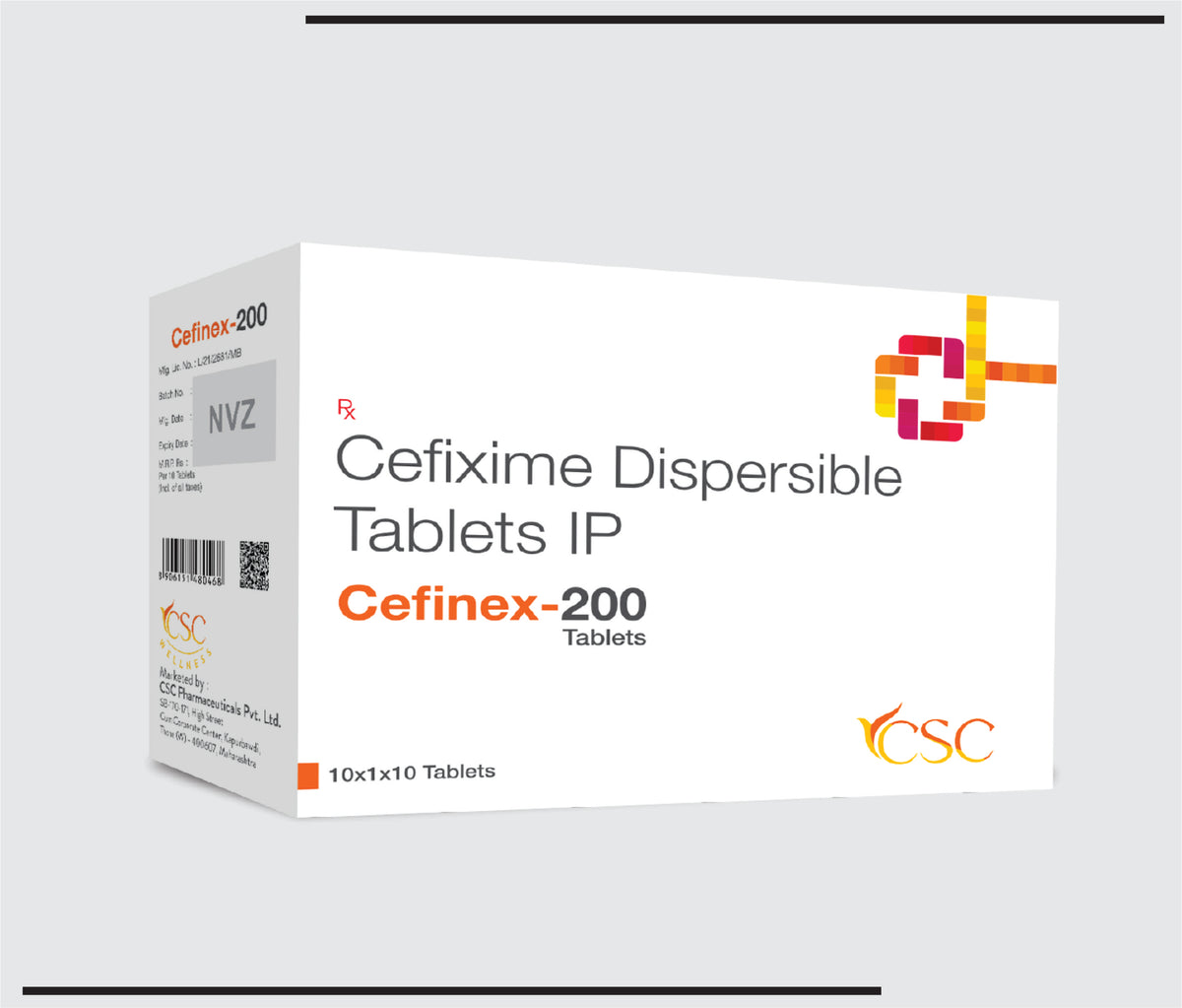 Cefinex 200 DT (10x1x10) Cefixime 200 mg DT by Csc