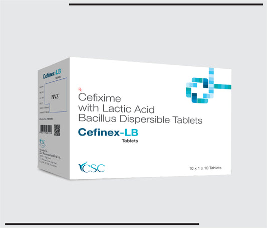 Cefinex LB (10x1x10) Ceffixime 200 mg +Lactic Acid Bacillus 60 millions Spores by Csc