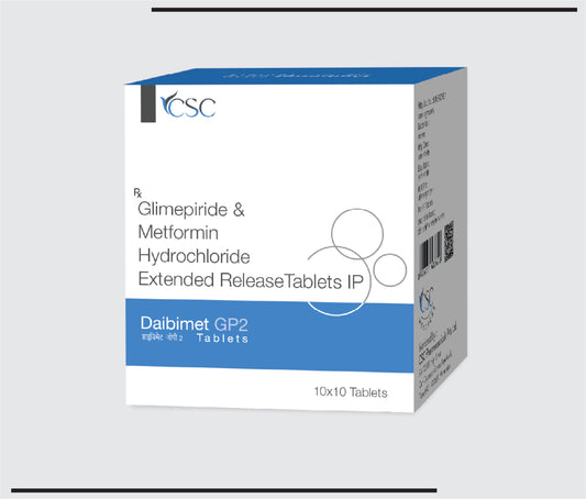 Daibimet GP2 (10x10) Metformin HCL 500mg  + Glimepiride 2mg by Csc