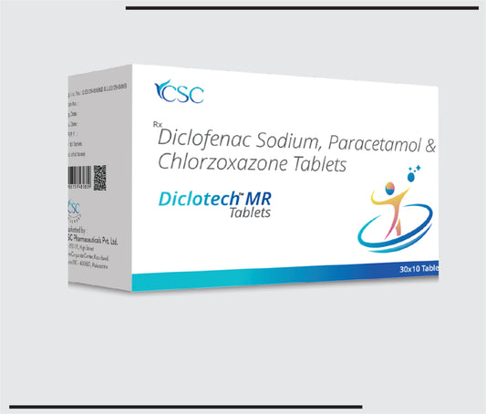 Diclotech MR (30x10) Diclofenac 50 mg + Paracetamol 325 mg + Chlorzoxazone 250mg  by Csc
