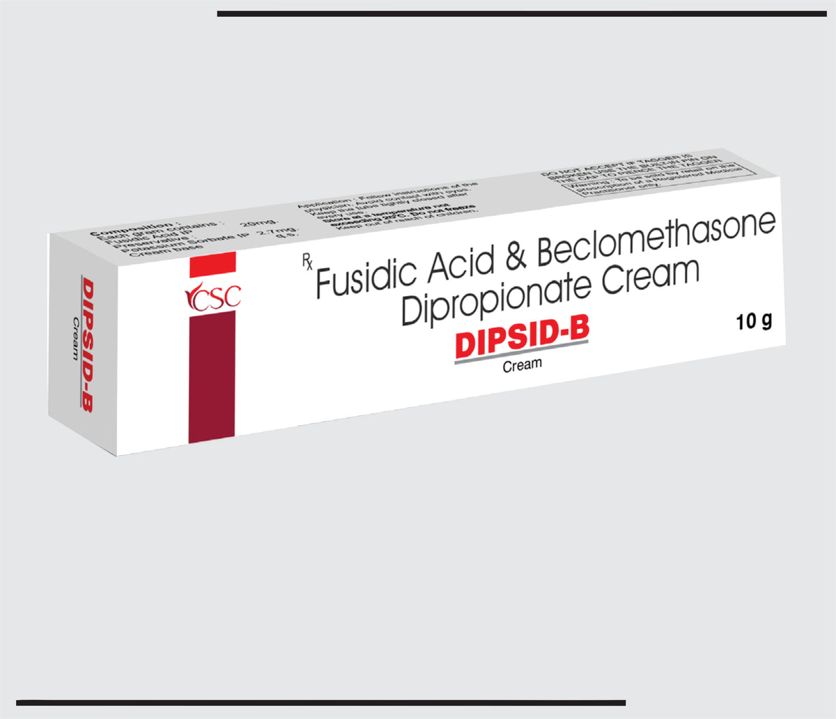 Dipsid-B  (10g) Fusidic Acid & Beclomethasone Dipropionate Cream by Csc