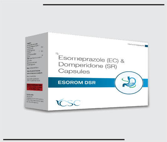 Esorom DSR (Esomeprazole 40mg + Domperidone SR 30mg Capsules )