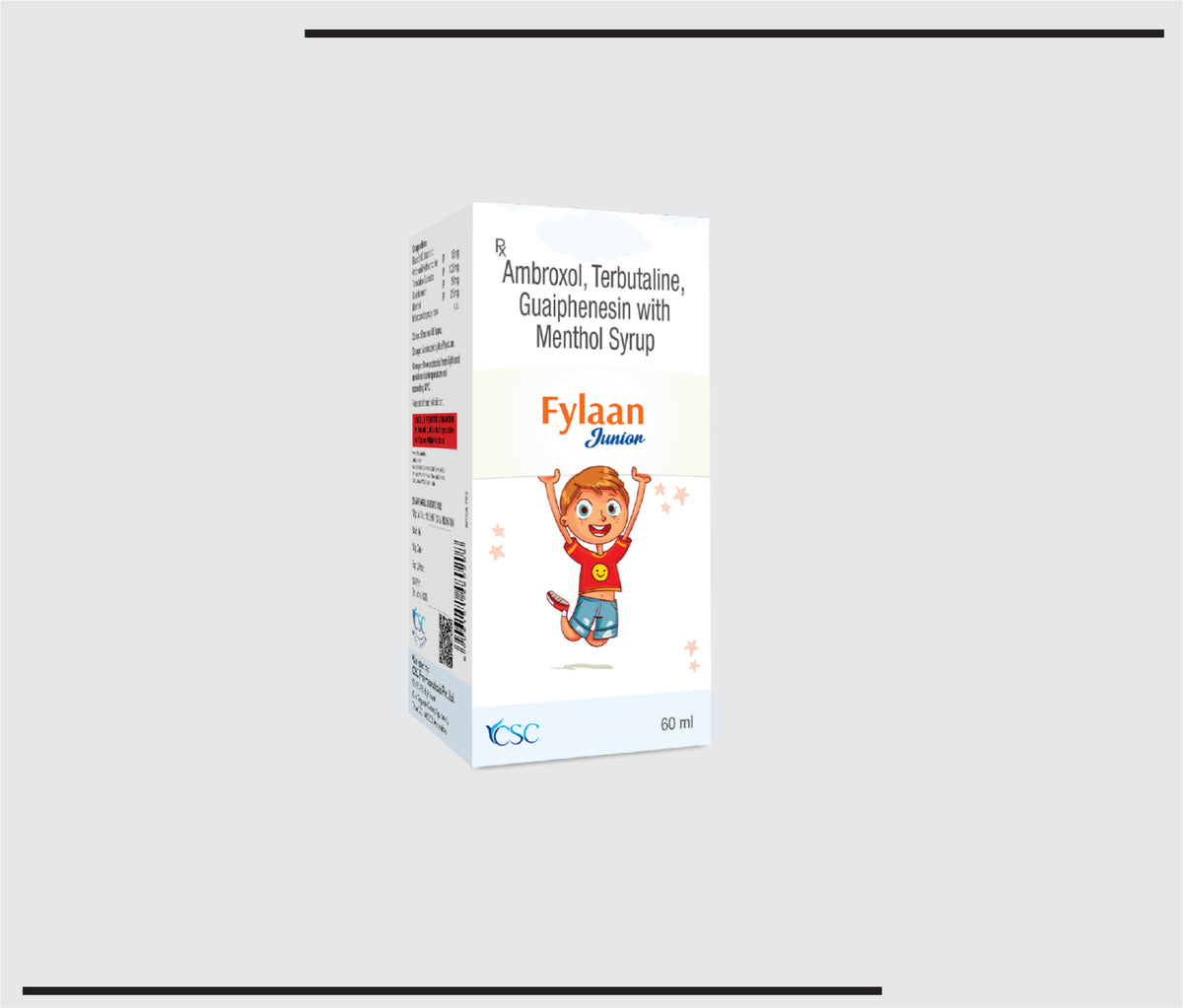 Fylaan Junior (60ml) Ambroxol + Guaphen. + Terbutaline Syrup by Csc