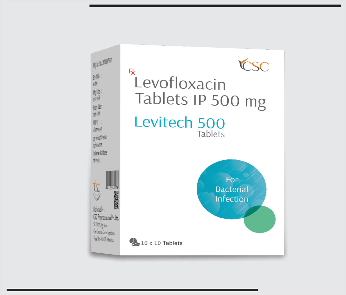 Levitech 500 (10x10) Levofloxcin 500mg Tablets by Csc