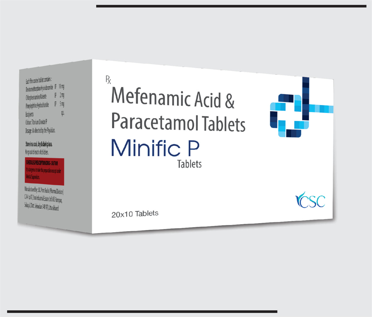 Minific P  (20x10) Paracetamol 325mg + Mefenamic acid 500mg  by Csc