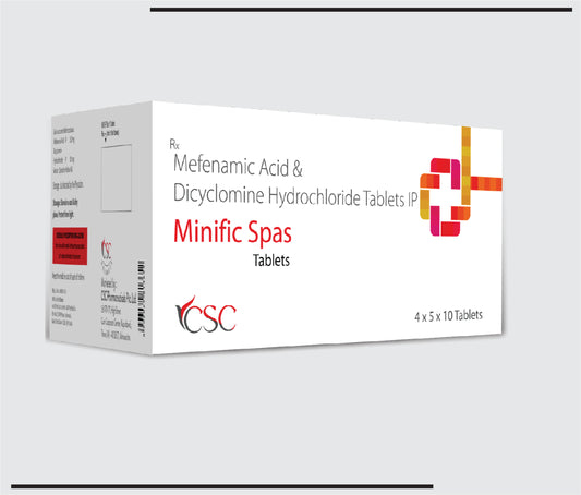 Minific Spas (4x5x10) Mefenamic Acid 250mg + Dicyclomine HCL 10mg  by Csc