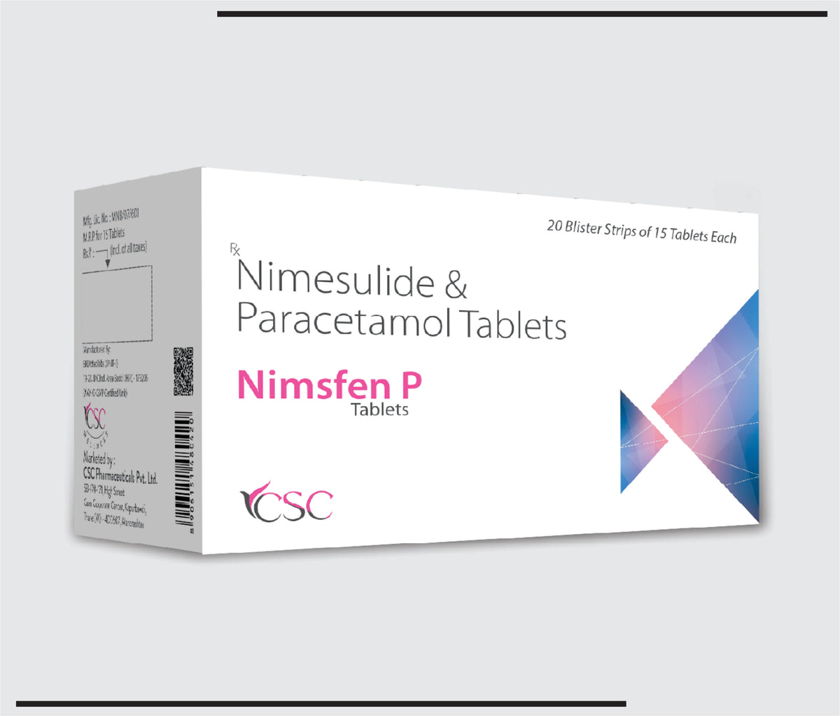 Nimsfen P  (20x15) Nimesulide 100 mg + Paracetamol 325 mg (Bilayered) by Csc