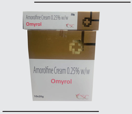 Omyrol  (20g) Amorolfine Cream 0.25% w/w by Csc
