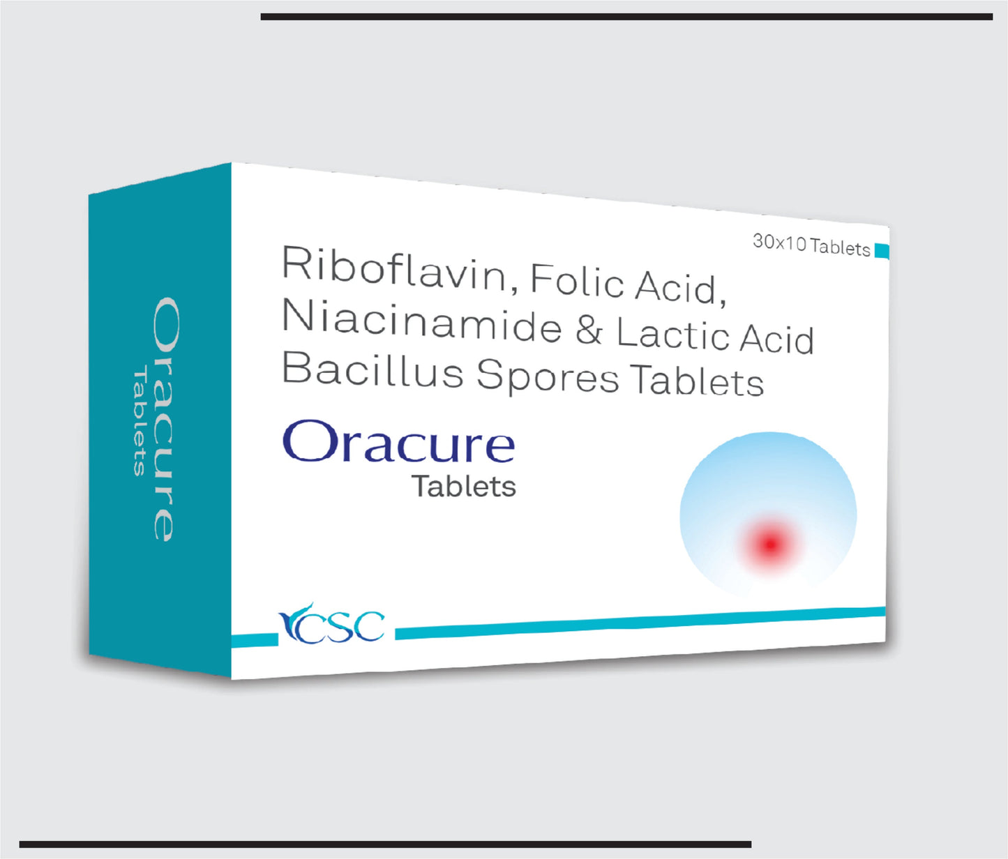 Oracure Tab (Riboflavin + Folic Acid+ Niacinamide + Lactic acid Bacillus)