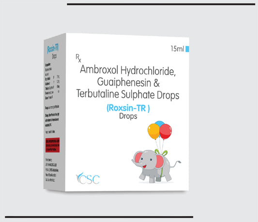 Roxsin TR Drops (15ml) Ambroxol + Guaphen. + Terbutaline Drops by Csc
