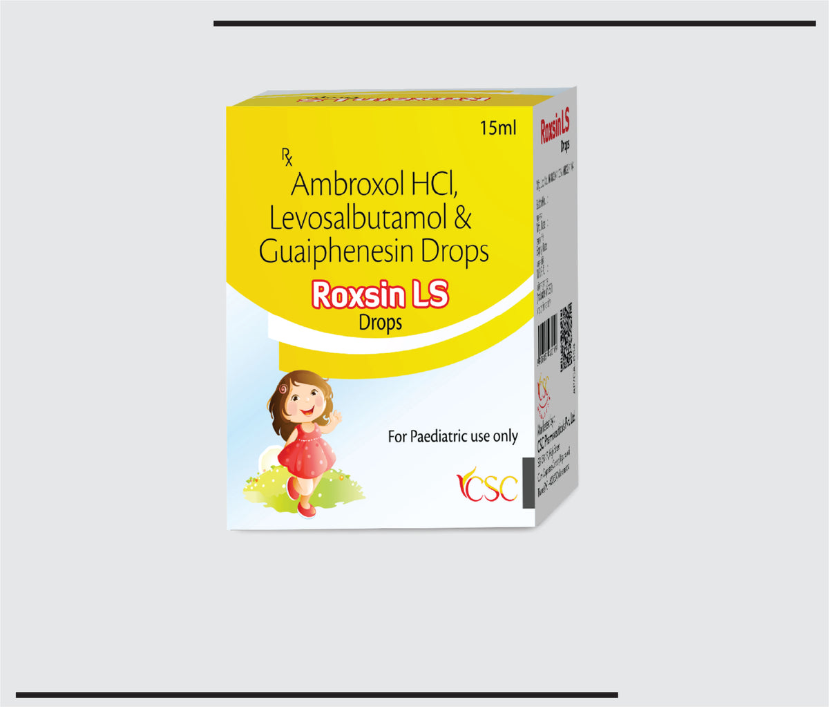 Roxsin-LS Drops (15ml) Levosulbutamol + Ambroxol & Guaiphensin Drops by Csc