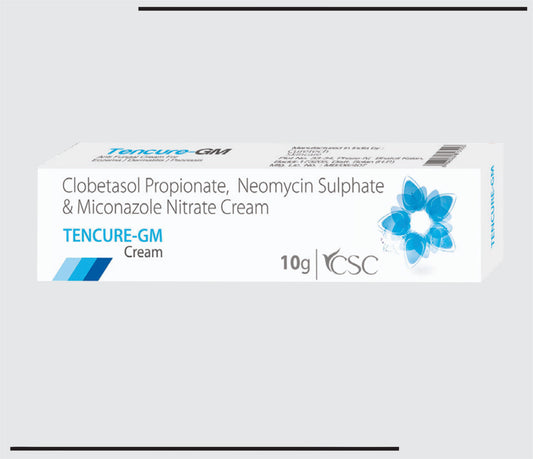 Tencure GM  (20g) Clobetasol Pro.0.05% + Neomycin Sul.0.5% + Miconazole.2%  by Csc