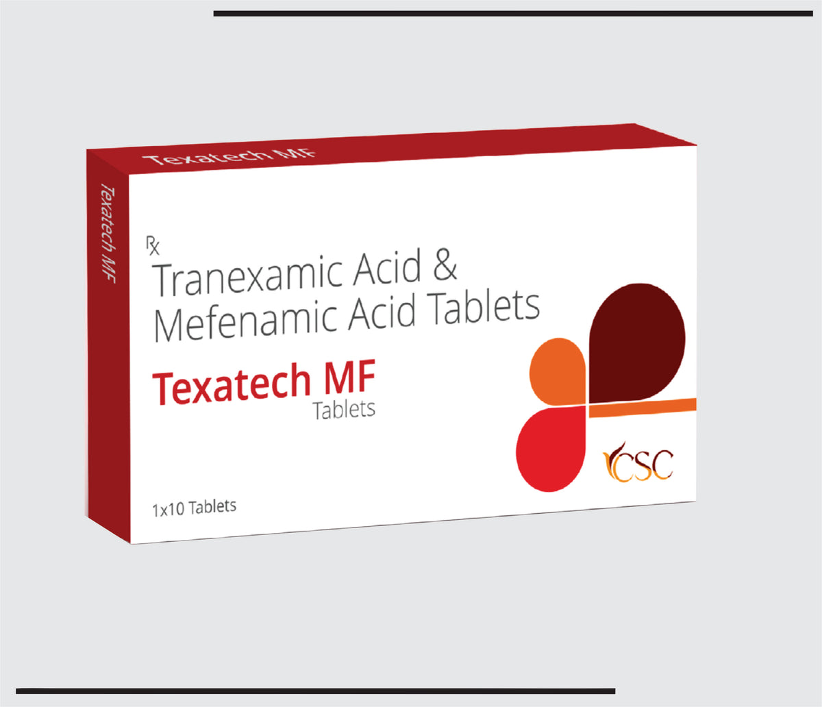 Texatech MF (10x1x10) Tranexamic Acid + Mefenamic Acid Tablets  by Csc