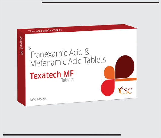 Texatech MF (10x1x10) Tranexamic Acid + Mefenamic Acid Tablets  by Csc