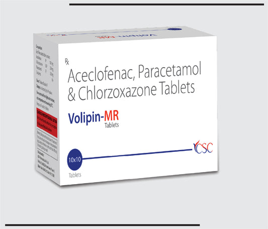 Volipin MR (10x10) Aceclofenac 100 mg + Paracetamol 325 mg + Chlorzoxazone 250 mg by Csc