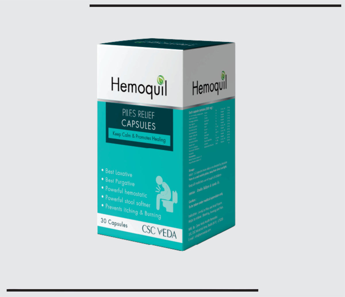 Hemoquil Plus  (20g) Troxerutin 2% + Calcium Dobesilate Monohydrate 0.025% + Lignocaine Hyd. 3% + Hydrocortisone Acetate 0.25% + Zinc Oxide 5% + Phenylephrine Hyd. 0.10% by Csc