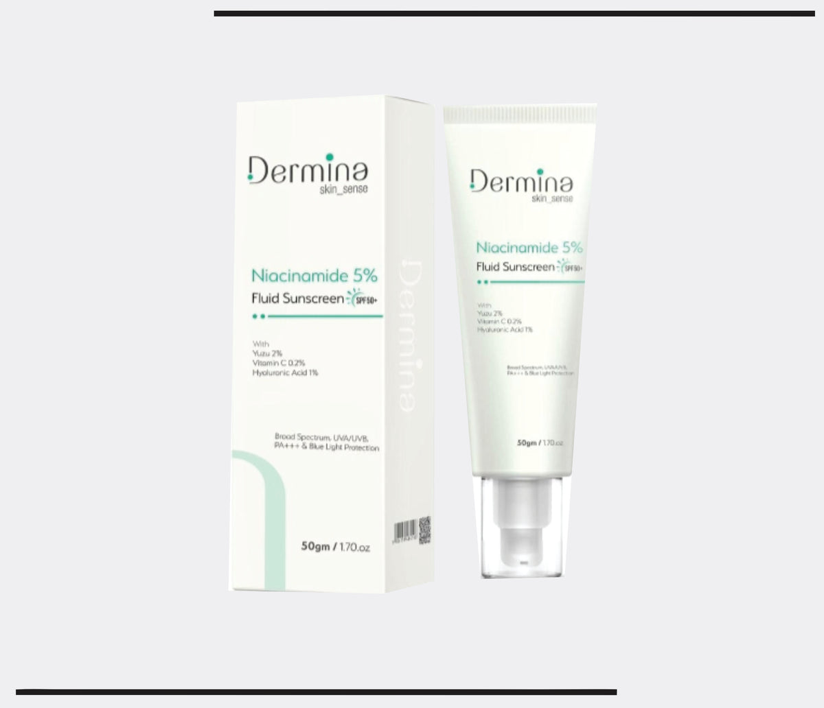 Niacinamide 5% Fluid sunscreen (Travel Pack) New   (10 ml ) Yuzu 2%,Vit. C 0.2%,Hyaluronic Acid 1% by Csc