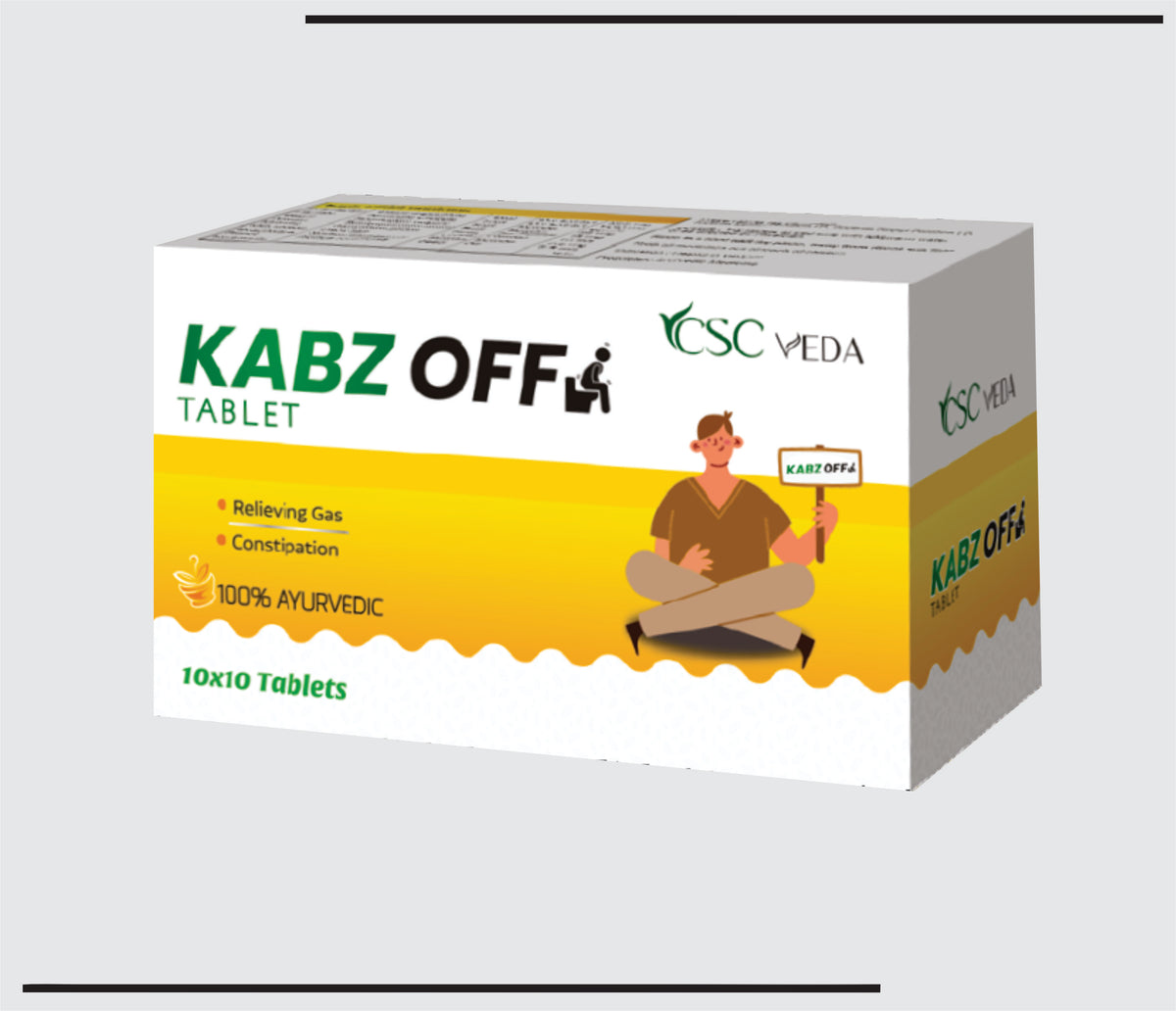 Kabz Off Tablet  (10x10)  Laxative Tablets Relieves Gas & Constipation  by Csc