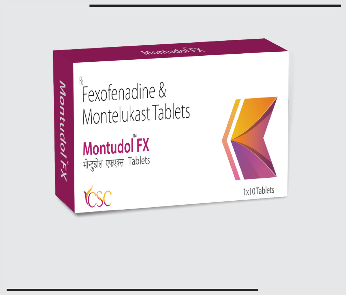 Montudol FX (10x1x10) Fexofenadine Hydrochloride 120 mg+Montelukast Sodium 10 mg by Csc
