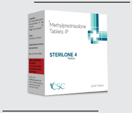 Sterilone 4 (20X10) Methylprednisolone IP 4 mg by Csc