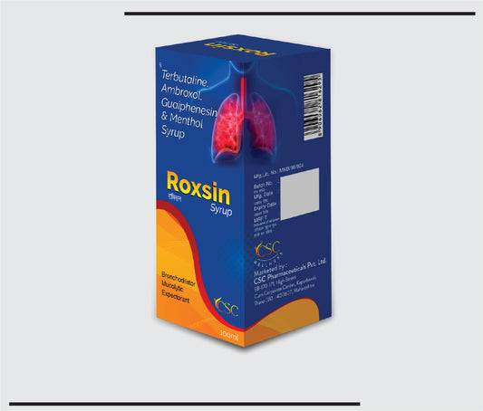 Roxsin  (100ml) Ambroxol + Guaphen. + Terbutaline Syrup by Csc