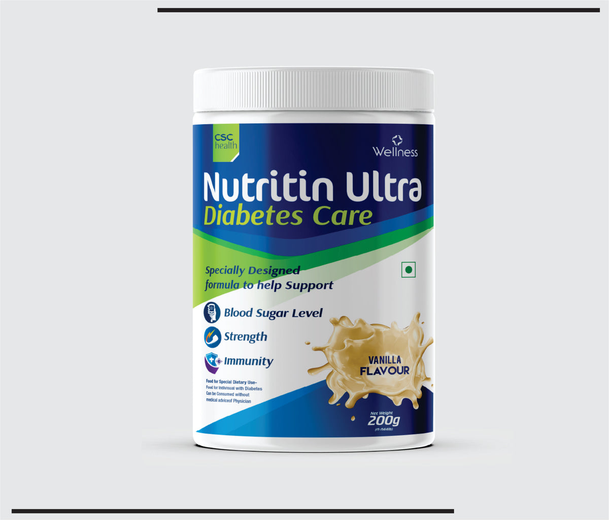 Nutritin Ultra Diabetic  (200g) Diabetic Protien Powder with Whey base  by Csc