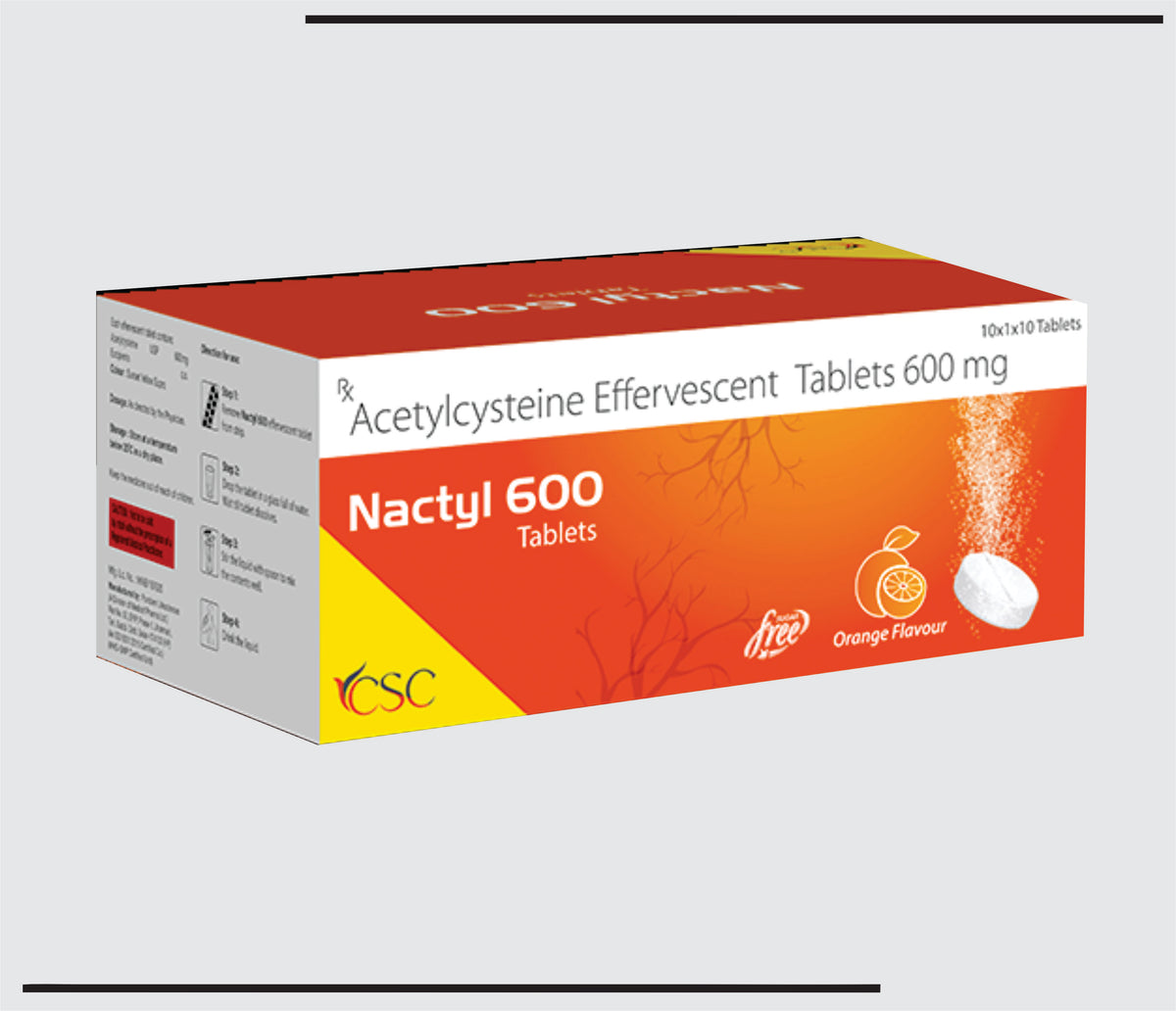 Nactyle 600 (10x1x10)  Acetylcysteine USP 600mg by Csc