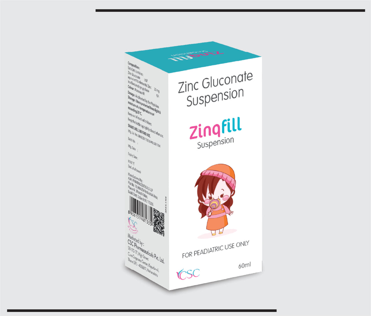 Zinqfill (60ml) Zince Gluconate Suspension by Csc