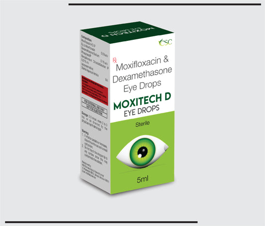 Moxitech D (5 ml) Moxifloxacin + Dexamethasone Eyedrops  by Csc