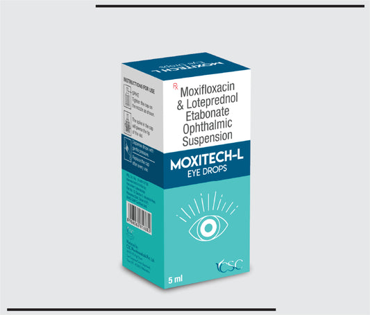 Moxitech L (5 ml) Moxifloxacin + Lotepredinol Eyedrops  by Csc