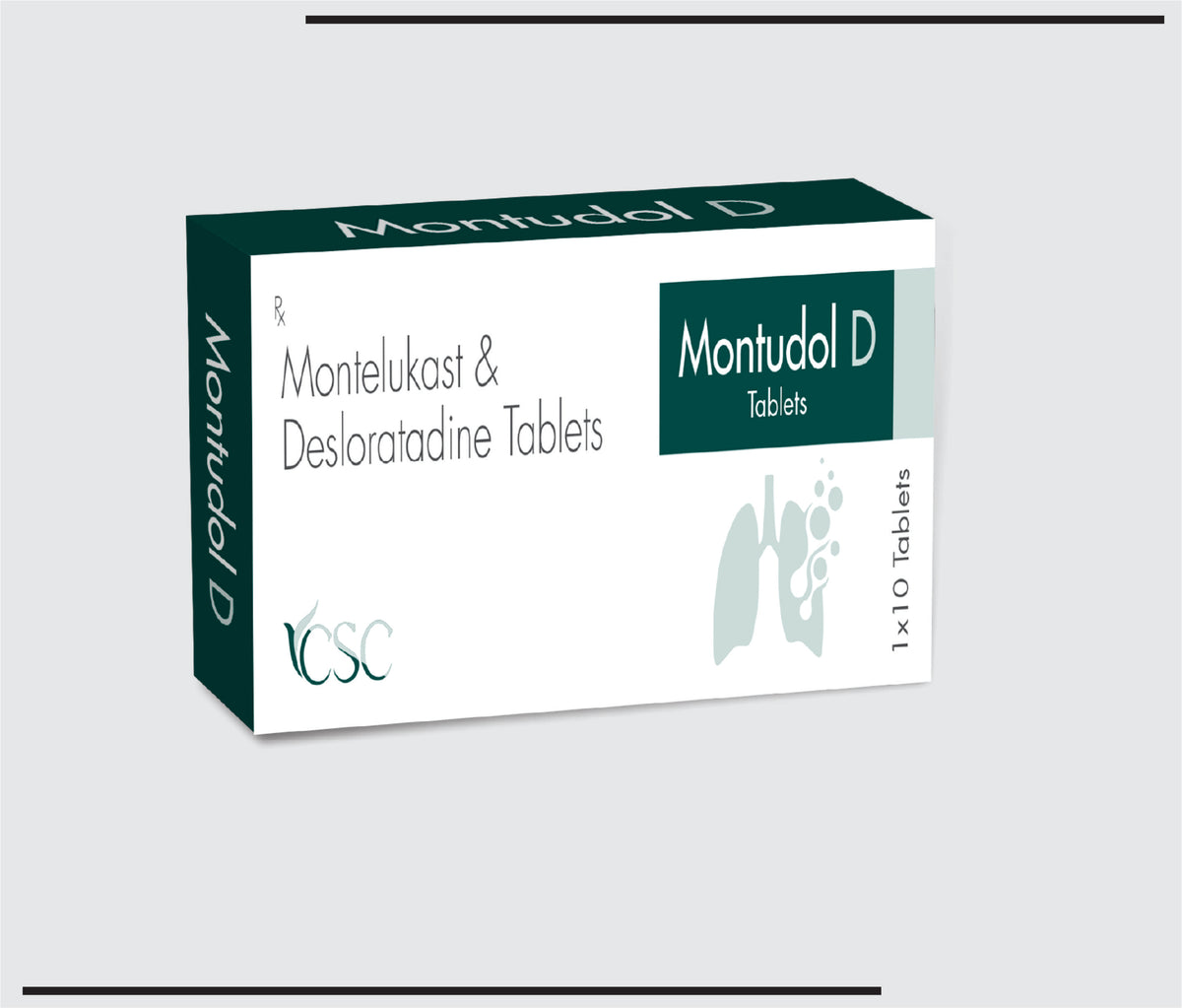Montudol D  (10x1x10) Montelukast Sodium 10mg + Desloratadine 5mg by Csc