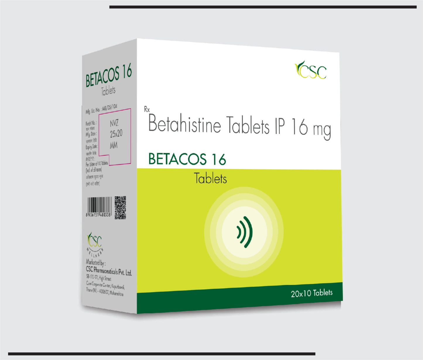 Betacos 16 Tab (Betahistine I.P. 16 mg)