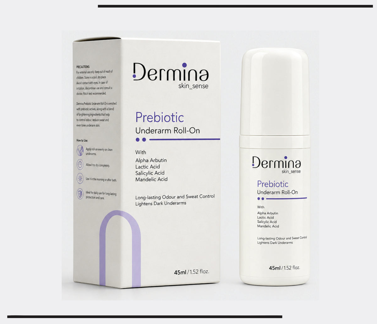 Prebiotic Underarm Roll- On  (45 ml ) With Arbutin,Lactic Acid, Salicylic Acid  & Mandelic Acid by Csc