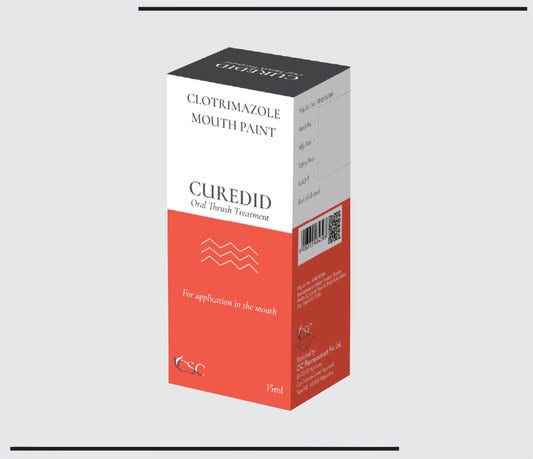 Curedid-Mouth Paint (15ml)  Clotrimazole IP 1% w/v Propylene Glycol IP & Glycerin IP base  by Csc