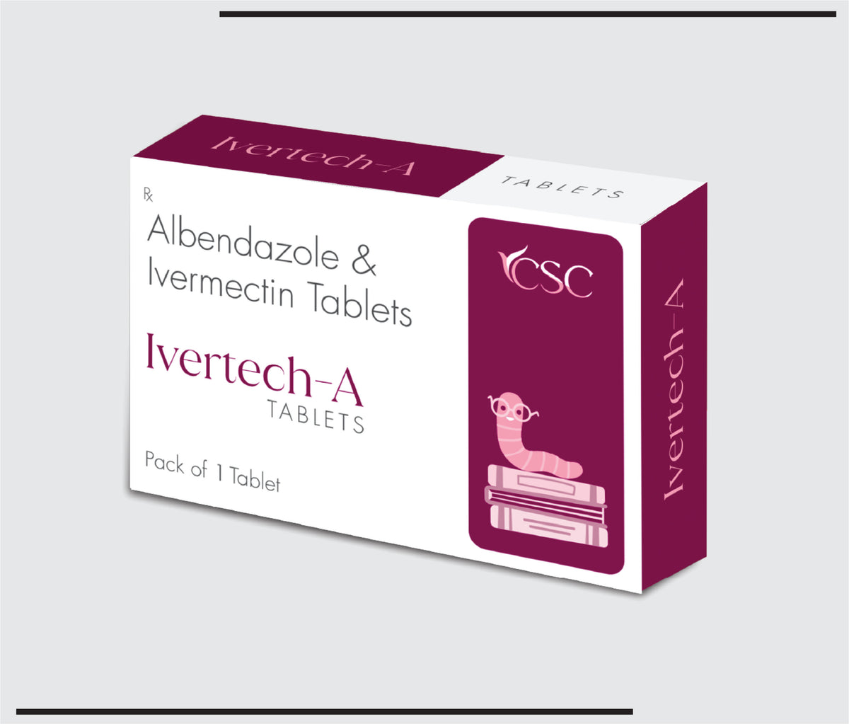 Ivertech A (30X1X1) Albendazole 400mg + Ivermectin 12mg by Csc